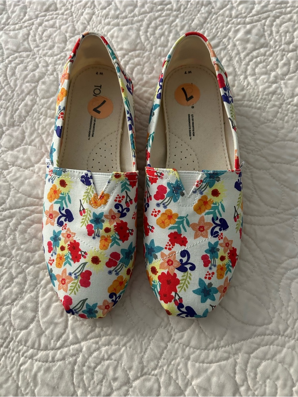 Toms Floral Slip-On Sneakers - White Multi